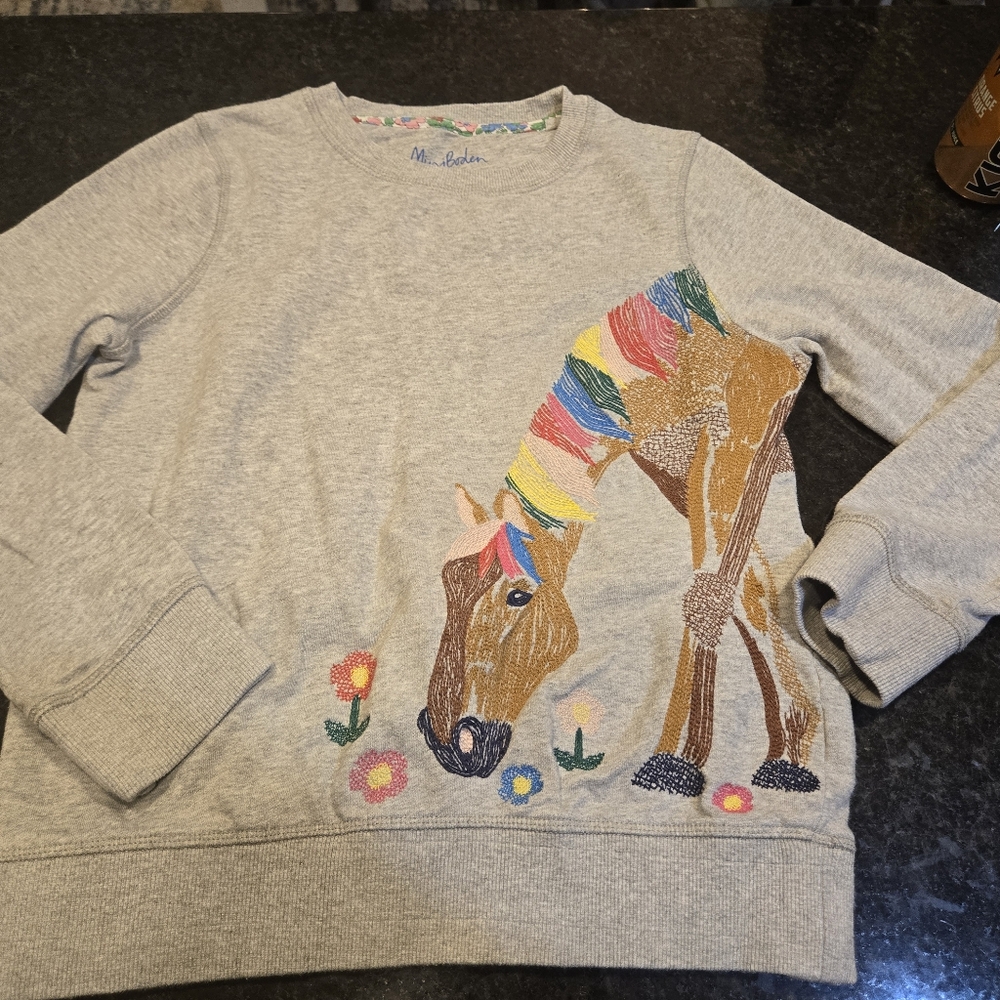 Mini boden  graphic shirt top size 11/12Y